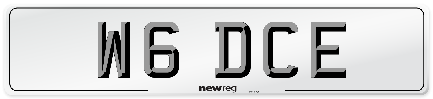 W6 DCE Number Plate from New Reg